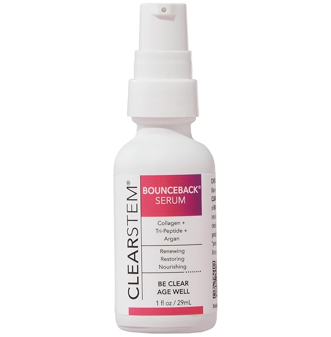 CLEARSTEM BOUNCEBACK Anti Aging Facial Serum - Peptides Serum for Face Hydration with Growth Factor for Deep Wrinkle Repair - Lightweight Formula for Visibly Smooth, Firm, Softer and Radiant Skin