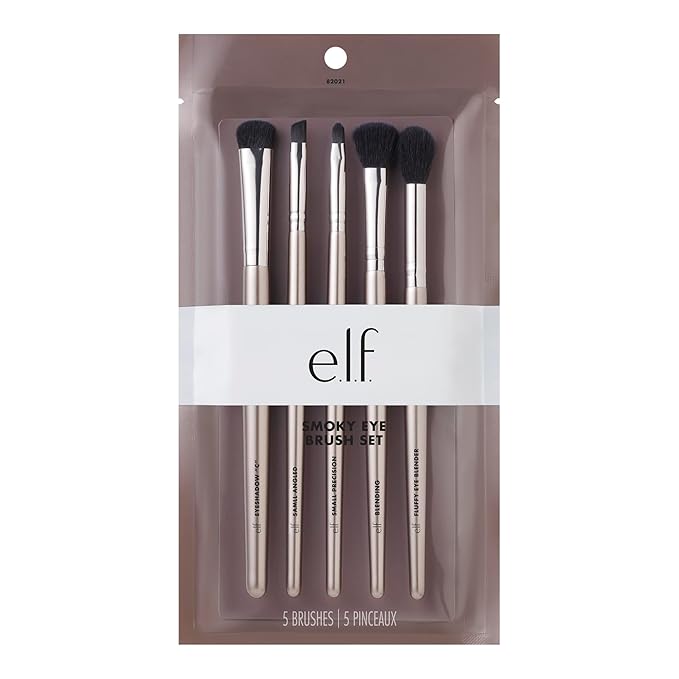 e.l.f. Smoky Eye Brush Kit, 5-Piece Makeup Brush Kit For Creating A Smoky Eye Look, Apply & Blend Eyeshadow, Vegan & Cruelty-Free