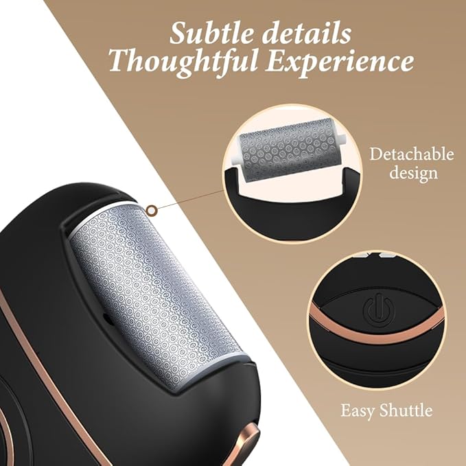 Upgrade Digital Electric Foot Polisher, 2024 New USB Rechargeable Foot Repair and Grinding Device, Electric Callus Remover Foot File with 2 Speeds for Men Women Dry Callus Dead Skin (Gray)