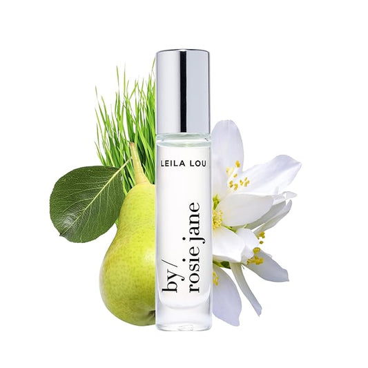 By Rosie Jane Perfume Oil (Leila Lou) - Travel Size Roll On Perfume with Notes of Juicy Pear, Sweet Jasmine & Tangerine Skin - Paraben, Sulfate & Phthalate Free (7ml)