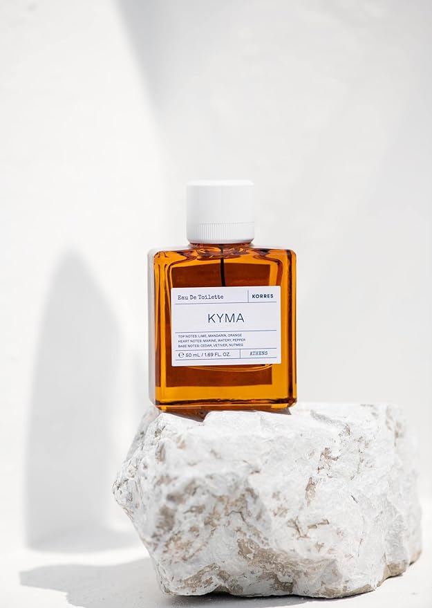 KORRES Kyma Eau de Toilette Spray, Lime Mandarin Orange Top Notes, Marine Watery Pepper Heart, Cedar Vetiver Nutmeg Base, Unisex Fresh Scent Inspired by Greek Waters, Vegan Fragrance, 1.69 Fl Oz