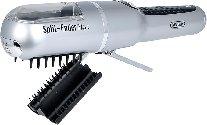 Mini – Original Cordless Split End Hair Trimmer for Dry, Damaged, Brittle, Frizzy, Curly or Straight Hair – 3 AAA Battery Operated Hair Clipper for Home Use – Silver