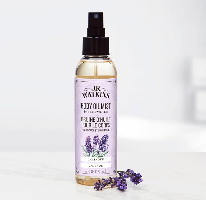 J.R. Watkins Naturally Hydrating Body Oil Mist, Lavender, 6 fl oz, 2 Pack