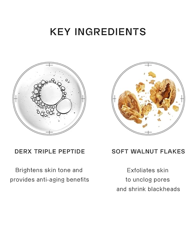 Oganacell DERX Revitalizing Facial Cleanser with Peptides & Walnut Microbeads - Gentle Exfoliating Gel To Foam for all Skin, Korean Clinic-Developed (120ml/4.05 fl.oz.)