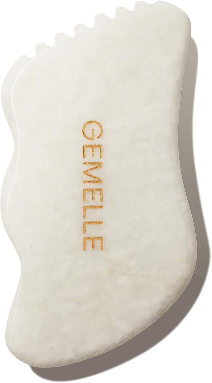 GEMELLE La Sculptante White Jade Gua Sha Facial Tools | 10x Award Winner | 5-Sided Pro Gua Sha Stone, Face Sculpting Tool, Face Massager, Body Gua Sha Tool, Lymphatic Drainage Massager, Guasha, Gifts