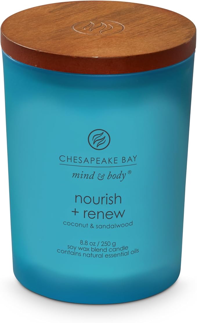Chesapeake Bay® Candle Mind & Body Medium Jar Candle, Nourish + Renew (Coconut & Sandalwood)