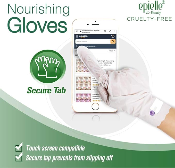 Epielle Nourishing Hand Masks 6 Pairs, Deep Moisturizing Gloves for Dry, Cracked Hands, Repair and Nourish with Hemp & Rosemary Extract, Spa & Self Care Gifts for Women, Korean Skin Care
