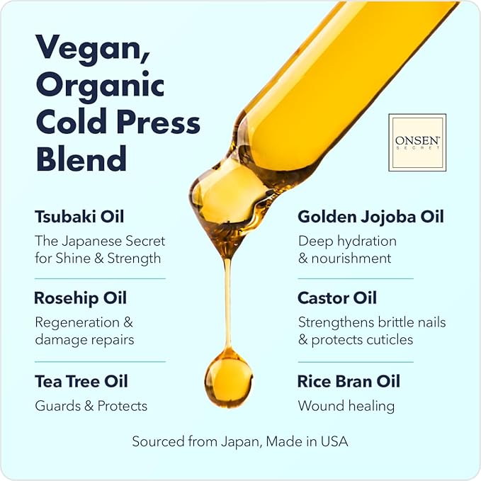 Onsen Nail & Cuticle Rescue Kit – Conditioner Serum, Repair Oil & Cuticle Balm – Tsubaki, Shea Butter, Jojoba – Strengthens Nails, Softens Cuticles, Hydrates Skin (15ml Serum + 10ml Oil + 26ml Cream)
