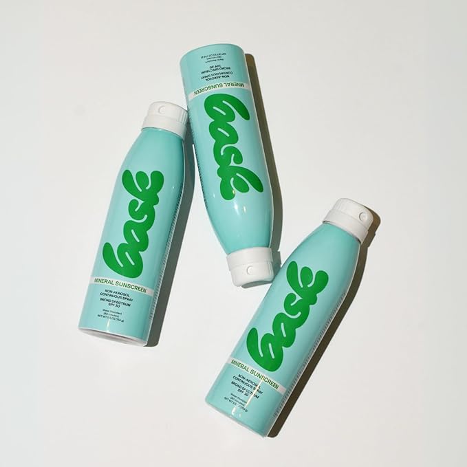 Bask Suncare SPF 30 Mineral Sunscreen Spray - Fragrance Free, Non-Aerosol, Reef Safe, Broad Spectrum UVA/UVB Protection, Dermatologist Recommended, Lightweight & Fast-Absorbing, 5.5 oz