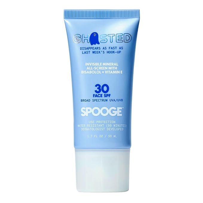 Ghosted Mineral All-Screen - Oil-Free SPF 30 Face Sunscreen - Dermatologist Developed with Cloud Feel Bisabolol for Daily All-Weather Care - Reef Safe, Water-Resistant, Blends Into Skin (1.7oz)