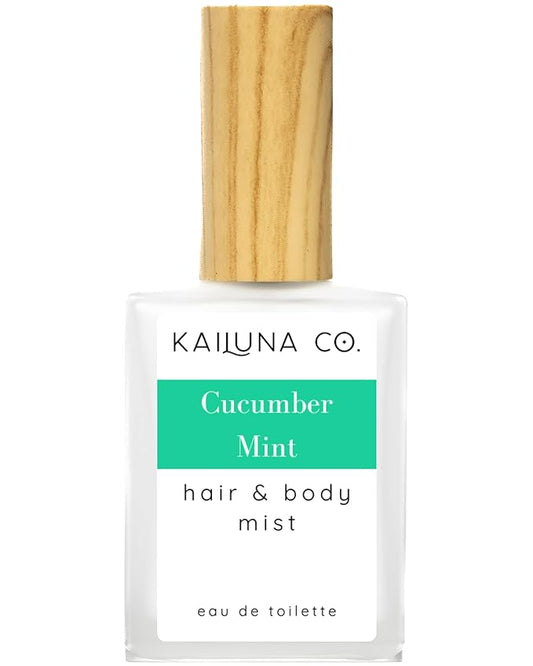 Cucumber Mint Natural Hair & Body Mist Spray, Pure Essential and Fragrance Oils, Alcohol-Free, Handmade in California, 0.5Fl Oz