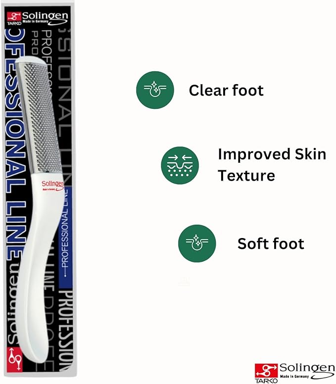 Professional Stainless Steel | Foot File | Foot Rasp | Callus Remover Best Foot Care Pedicure Tool To Remove Hard Skin | Can Be Used on Both Wet and Dry Feet | Made In Germany