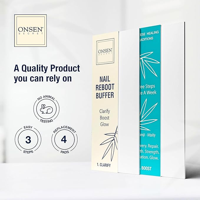 Professional Nail Buffer Replacement Pads | Ultimate Shine Nail Buffing Pads w/ 3 Way Buffing Methods - 1 Pack of 4 Combo Buffer Pads by Onsen