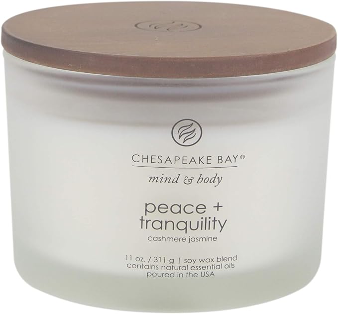 Chesapeake Bay Candle Scented Candle Peace + Tranquility (cashmere jasmine) 3-Wick Coffee Table Jar