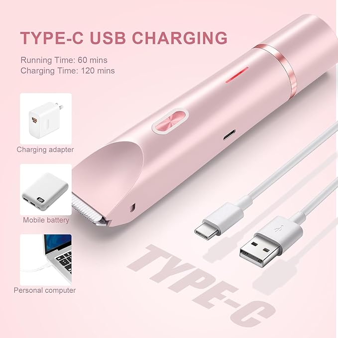 2025 New Bikini Trimmer for Women,Dermave Bikini Shaver,2-in-1 Electric Razors for Women(Pink)
