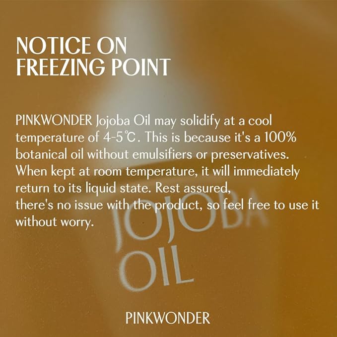 PINKWONDER USDA Organic Jojoba Oil | 100% Pure, Cold-Pressed & Vitamin E-Rich Oil for Skin | Non-Greasy, Fast-Absorbing for Face 0.33oz(10ml, Jojoba oil)