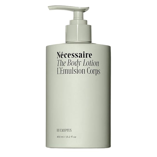 Nécessaire The Body Lotion Eucalyptus – Multi-Peptide Body Moisturizer for Women + Men – Non-Comedogenic Body Lotion with Niacinamide – 450ml/15.2 fl oz