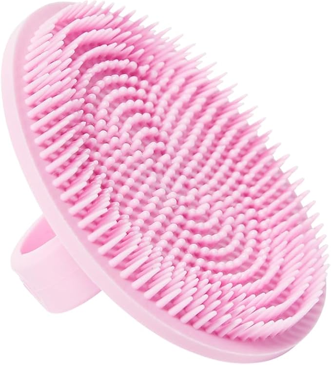 Boie USA Face Scrubber - Handheld Facial Tool, Deep Cleansing Exfoliating Facial Brush. Fights Acne with Gentle, Silicone-Like Bristles, Long Lasting, & Hypoallergenic (Pink)