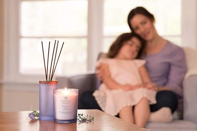 Chesapeake Bay Candle Medium Jar Scented Candle Serenity + Calm (Lavender Thyme) Home Décor Orange Gifting Idea Burn Time of 50 Hours