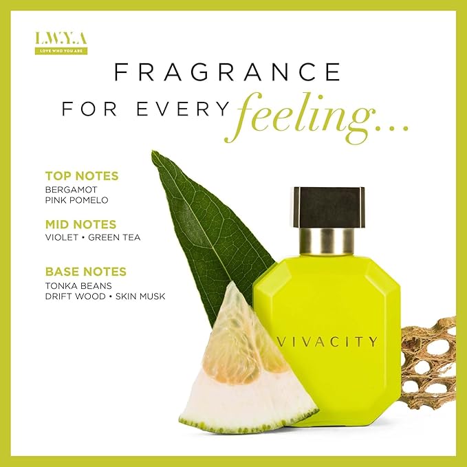 Vivacity Perfume for Women - Citrus, Herbal Fragrance - Notes of Italian Bergamot, Violet, Green Tea and Tonka Beans - 1.7 oz EDP Spray