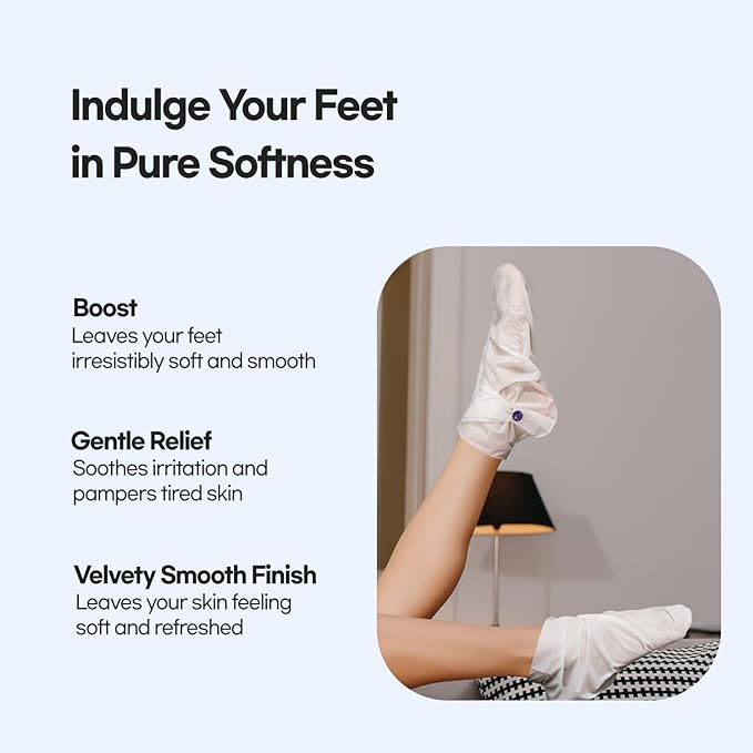Epielle Intensive Repairing Foot Masks 6 Pairs, Deep Moisturizing Socks for Dry Feet & Cracked Heels, Repair with Coconut Oil & Milk Extract, Korean Skin Care, Spa Set, Self Care Gifts for Women