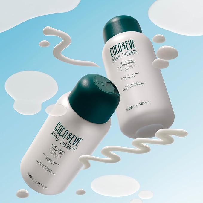 Coco & Eve Bond Therapy Pro Bond Shampoo & Conditioner Set. Strengthening Bond-Building with Cutibond™ Repair Complex. Nourishes & Reduces Breakage for Chemically Treated, Damaged Hair (18.94 fl oz)