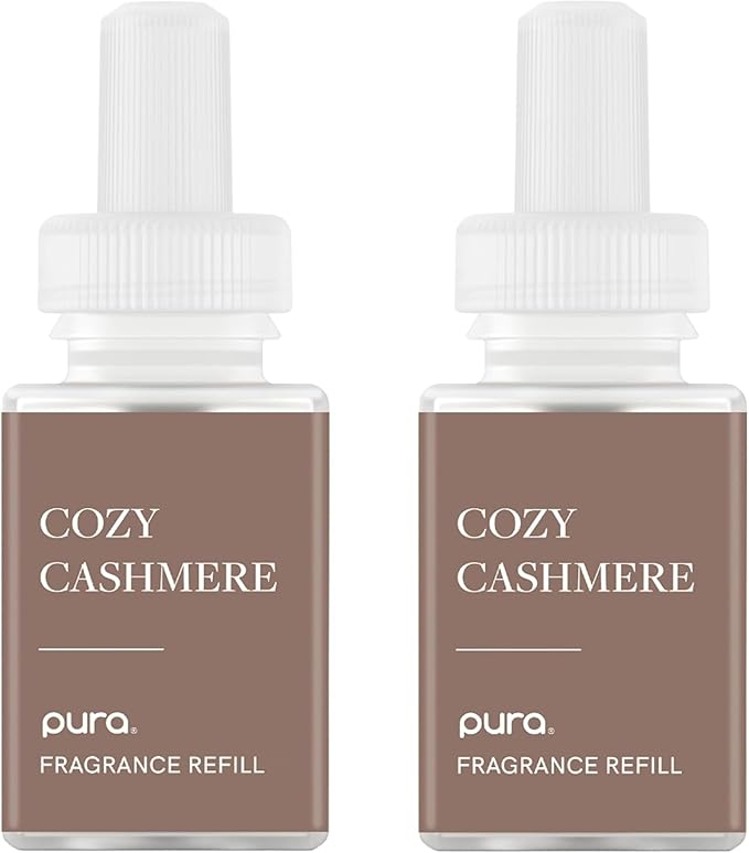 PuraHome Scent Refill - Smart Home Air Diffuser - Up to 120-Hours of Luxury Fragrance per Refill - Home Essential - Clean & Safe Diffuser Fragrance - 2 Pack, Cozy Cashmere