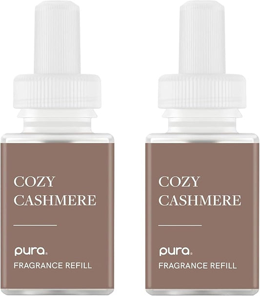 PuraHome Scent Refill - Smart Home Air Diffuser - Up to 120-Hours of Luxury Fragrance per Refill - Home Essential - Clean & Safe Diffuser Fragrance - 2 Pack, Cozy Cashmere