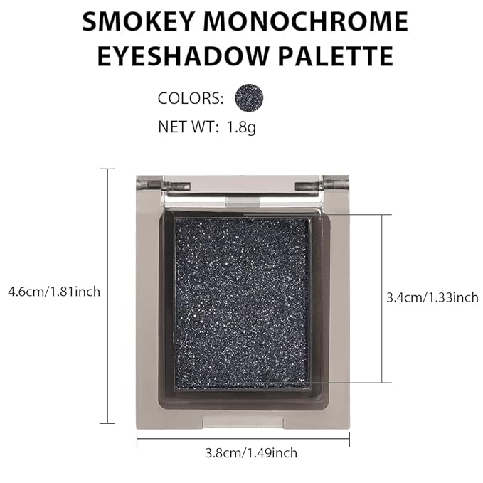 Single Nude Black Matte Eyeshadow,Monochrome Eye Shadow,Apply Makeup Easily,Matte Pressed Powder Single Eyeshadow,24 Hour Eye Makeup Longwear Waterproof
