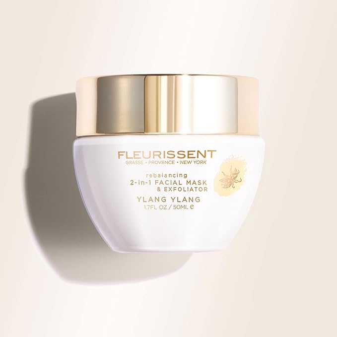 Fleurissent Harmony Elixir – Ylang Ylang 2-in-1 Facial Mask & Exfoliator, Fusion Florale-6 for Intense Hydration & Healthy-Looking Skin, 1.7 FL OZ – Luxurious Skincare Ritual
