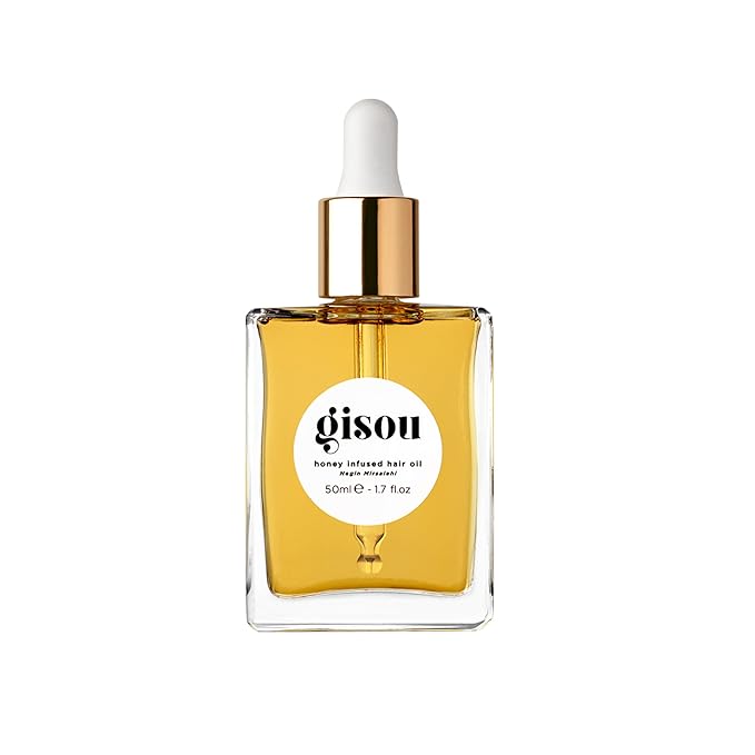 Gisou Honey Infused Hair Oil, Award-Winning Hydration, Frizz Control & Shine Treatment, Mirsalehi Honey & Botanical Oils, Heat Protection up to 450°F, All Hair Types (50ml)