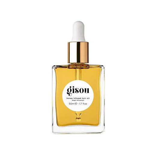 Gisou Honey Infused Hair Oil, Award-Winning Hydration, Frizz Control & Shine Treatment, Mirsalehi Honey & Botanical Oils, Heat Protection up to 450°F, All Hair Types (50ml)