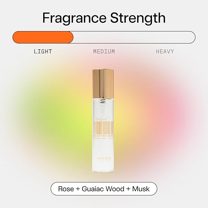 DedCool Eau de Parfum (Smiley Face Garden - 0.5 fl oz) With Notes of Rose, Guaiac Wood, Musk, Perfume for Men & Women, Luxury Fragrance, Long Lasting, Non-Toxic, Genderless, Vegan, Fragrance For All