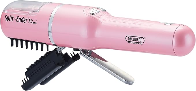 Split Ender Mini – Original Cordless Split End Hair Trimmer for Dry, Damaged, Brittle, Curly, Frizzy, or Straight Hair – Battery Operated Home Styling Tool for Split Ends (Battery-Powered, Light Pink)