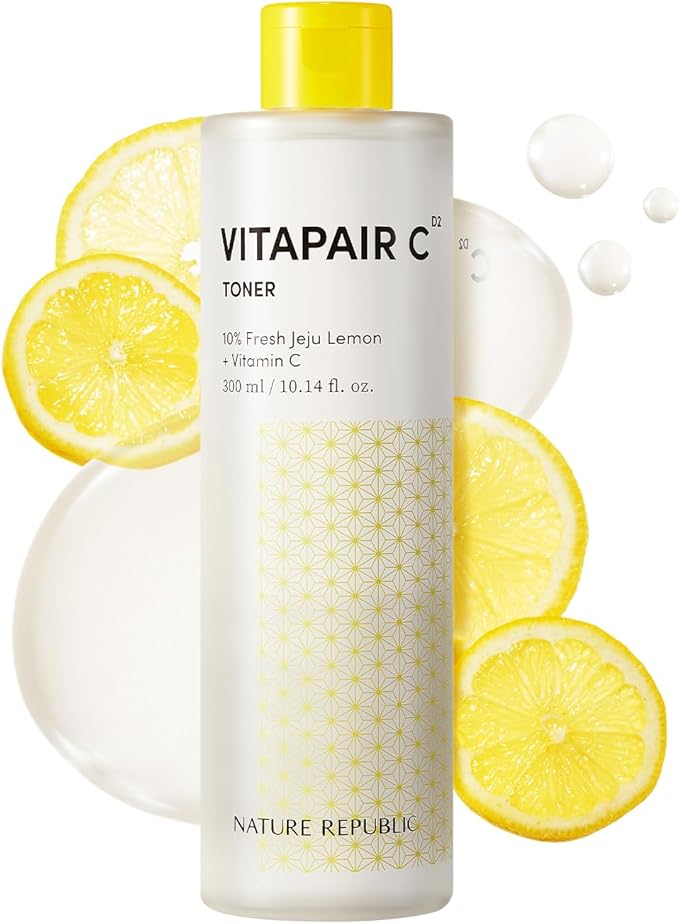 Nature Republic Vitapair C Glow Facial Toner - Vitamin Toners for Face, Hydrating Skin Care for Women, Niacinamide Korean Skincare, Clean Clear Moisturizing, Gentle Natural Beauty, 300ml / 10.15 fl oz