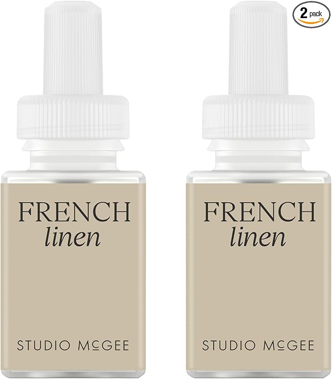 Pura x Studio McGee Home Scent Refill - Smart Air Diffuser - Up to 120-Hours of Luxury Fragrance per Refill - Home Essential - Clean & Safe Diffuser Fragrance - 2 Pack, French Linen