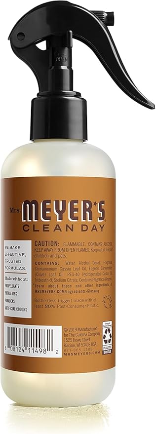 MRS. MEYER'S CLEAN DAY Room and Air Freshener Spray, Non-Aerosol Spray Bottle Infused with Essential Oils, Acorn Spice, 8 fl. oz