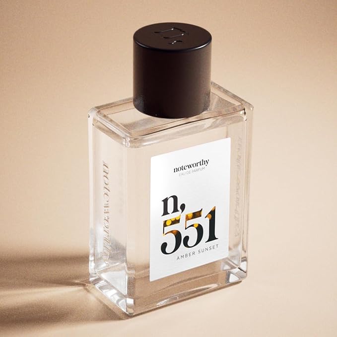 Noteworthy n,551 Amber Sunset Eau De Parfum – Lily of the Valley, Amber, Sandalwood | Sophisticated, Warm Fragrance for Any Occasion | Long-lasting Unisex Perfume for Women & Men (100ml)