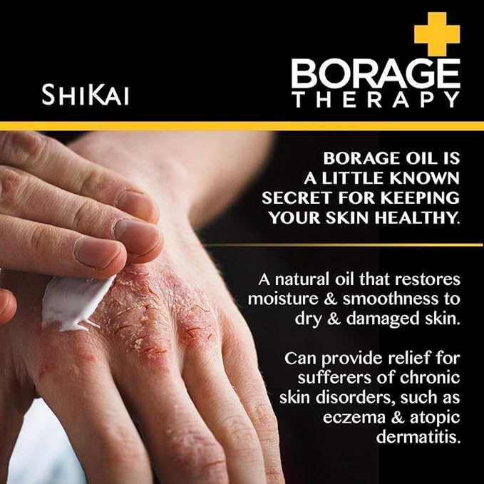 ShiKai Borage Therapy Hand Cream (2.5 oz) | Fragrance Free Moisturizer for Hands & Body | Fast Relief Lotion for Dry Skin | With Oatmeal & Shea