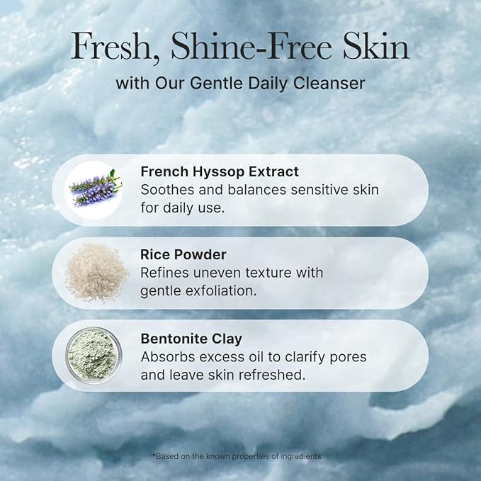 Hyssop Brightening & Deep-Cleansing Face Scrub & Exfoliator - for All Skin Types, Acne-Prone Skin & Blackheads (4.23oz)