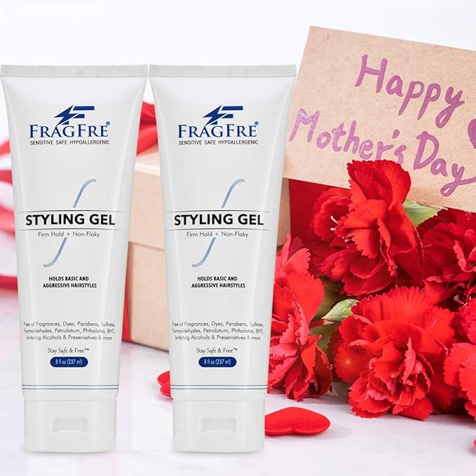 Firm Hold Hair Gel Fragrance Free 8 oz - Strong Styling Gel for Aggressive Hair Styles - Paraben Free Hypoallergenic Sensitive Formula - Non-Irritating Vegan No Gluten/Cruelty (1 Pack)