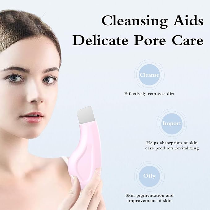 Blackhead Remover Tool, Silicone Face Scraper for Deep Cleansing, Skin Scrubber Face Spatula, Nose Blackhead Remover, Skin Care Tool for Men and Women (Pink)
