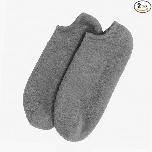 Barefoot Scientist Sleep On It Overnight Moisturizing Gel Socks, Low Profile Ankle Socks, Nourish Your Feet, Grey, L