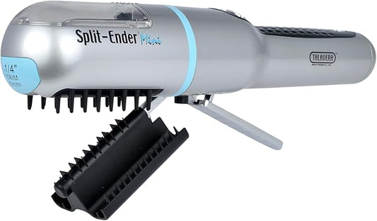 Mini Cordless Split End Hair Trimmer for Dry, Damaged, Brittle, or Frizzy Hair - Battery Operated Clipper for Straight and Curly Hair - Blue