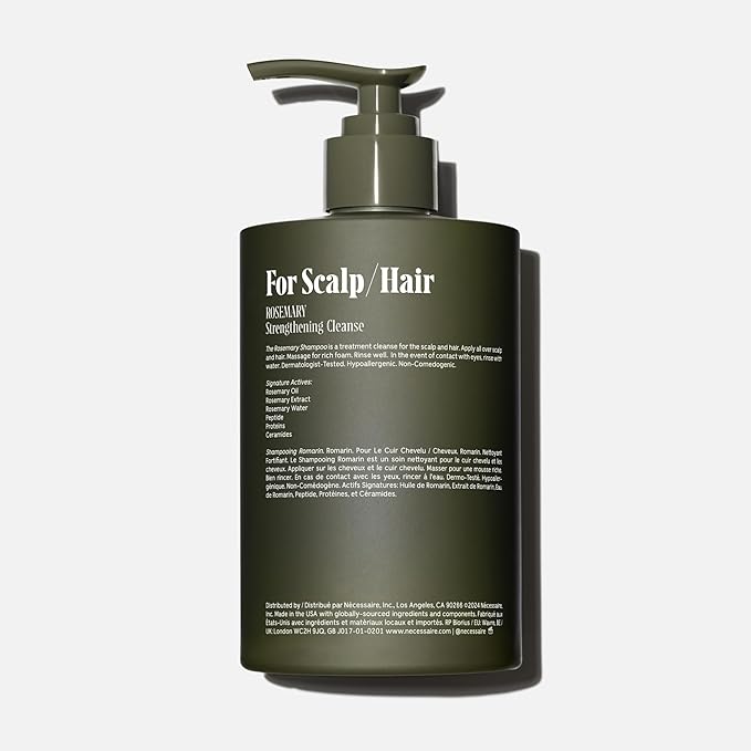 Nécessaire Rosemary Shampoo With Pump | Multi-Protien Strengthening Conditioner For Thinning Hair. For Women + Men. Good For All Hair Types/Textures. Color-Safe. 500 ml / 16.9 oz