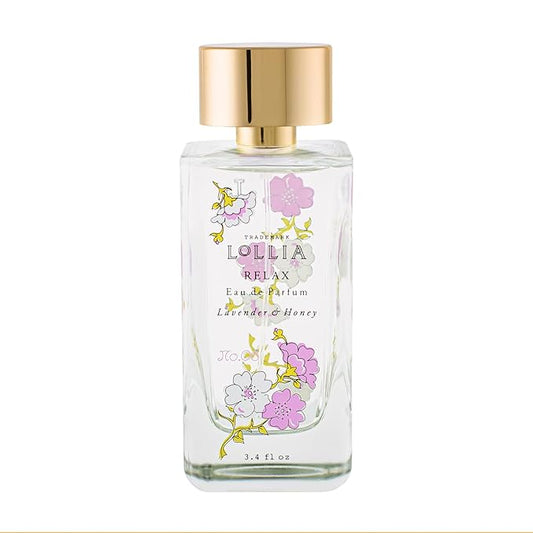 LOLLIA Relax Eau de Parfum, 3.4 fl. oz. - Women's Fragrance with Lavender & Honey, White Orchids, Indian Amber & Tahitian Vanilla