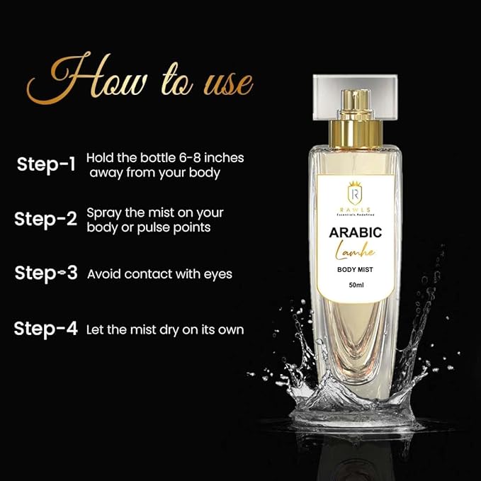 Arabic Lamhe Body Mist for Men & Women, 50ml – Light Long-Lasting Daily Fragrance with Jasmine, Vanilla & Ginger – Paraben-Free 1.69 fl oz