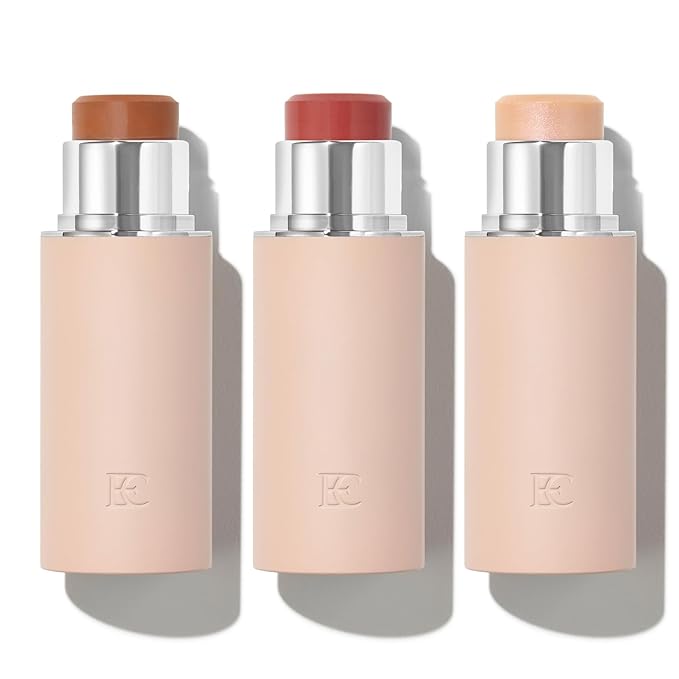 EarthsCure Glow Trio - 3 Piece Set. Contains a Bronzer, Blush, and Highlighter. Buildable Cream Sticks For a Luminous, Natural, and Youthful Look