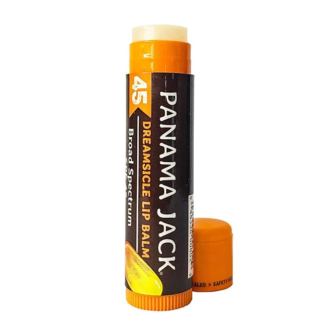 Panama Jack Sunscreen Lip Balm - SPF 45, Broad Spectrum UVA-UVB Sunscreen Protection, Prevents & Soothes Dry, Chapped Lips, Dreamsicle, Pack of 2