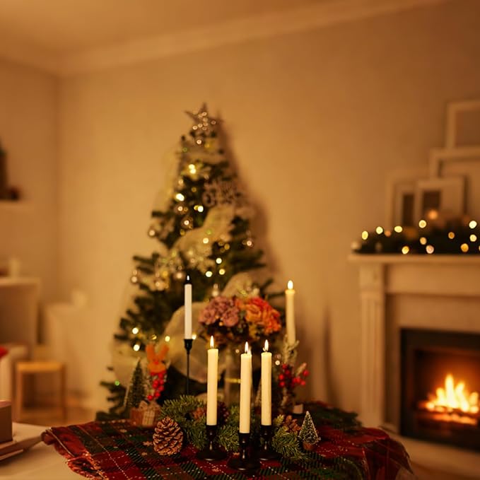 Candlestick Holders, Black Metal Taper Candle Holder, Vintage Candle Holders for Pillar Candles, Table Mantel Wedding Festive Decor Party Party Decor Christmas Decorations, Set of 9